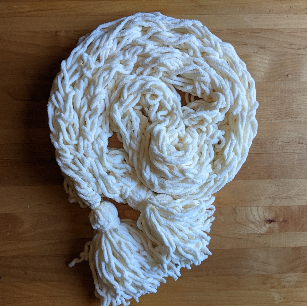 Handmade Knit Off White Scarf